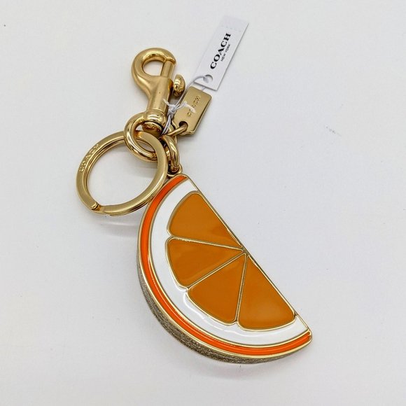 Coach Accessories - Coach Gold Orange Slice Bag Charm Keyring 1631 NWT